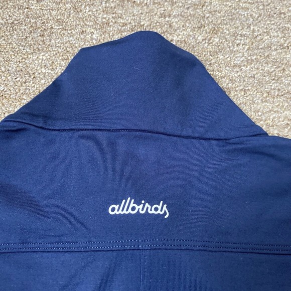 All birds Mens 1/4 zip natural run midlayer tshirt $98 Blue long sleeve Co Logo - Picture 12 of 12